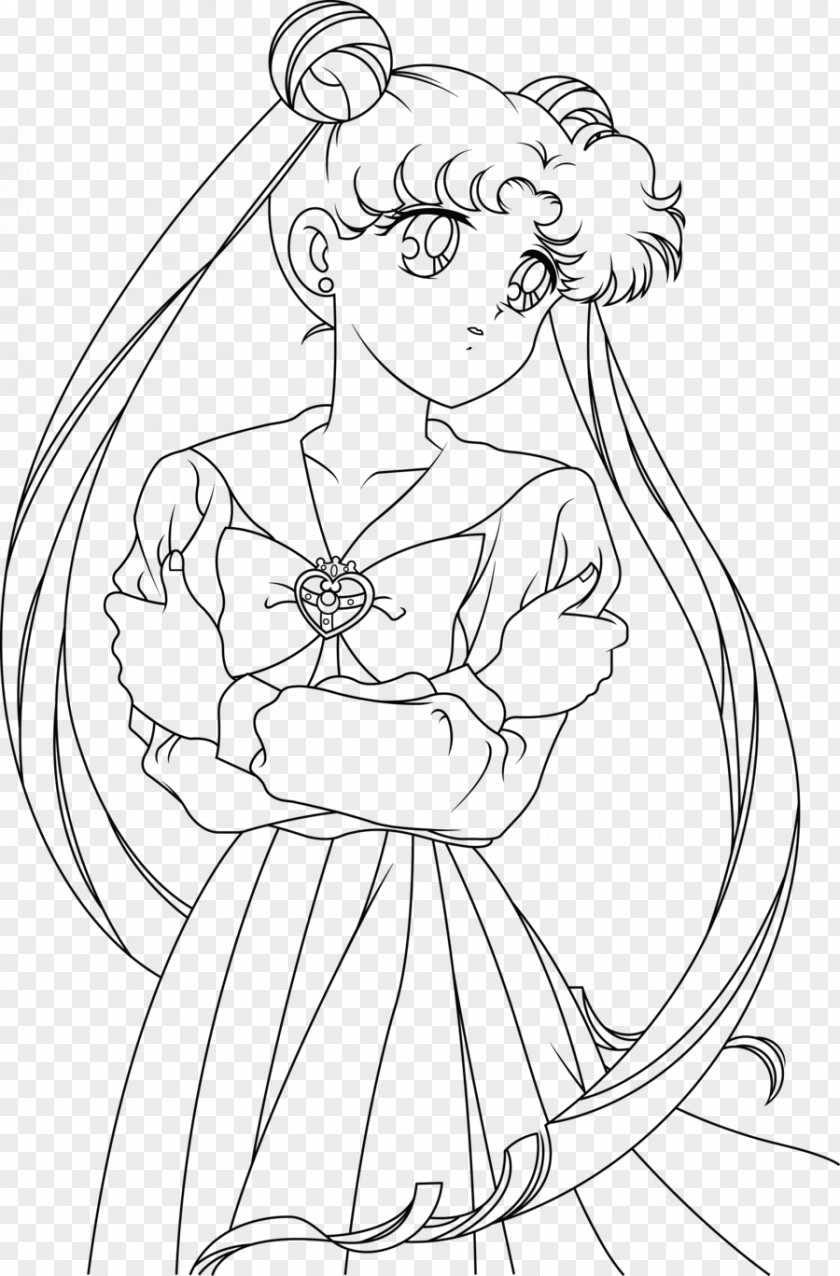 Based Line Drawing Sailor Moon Art Chibiusa Character PNG
