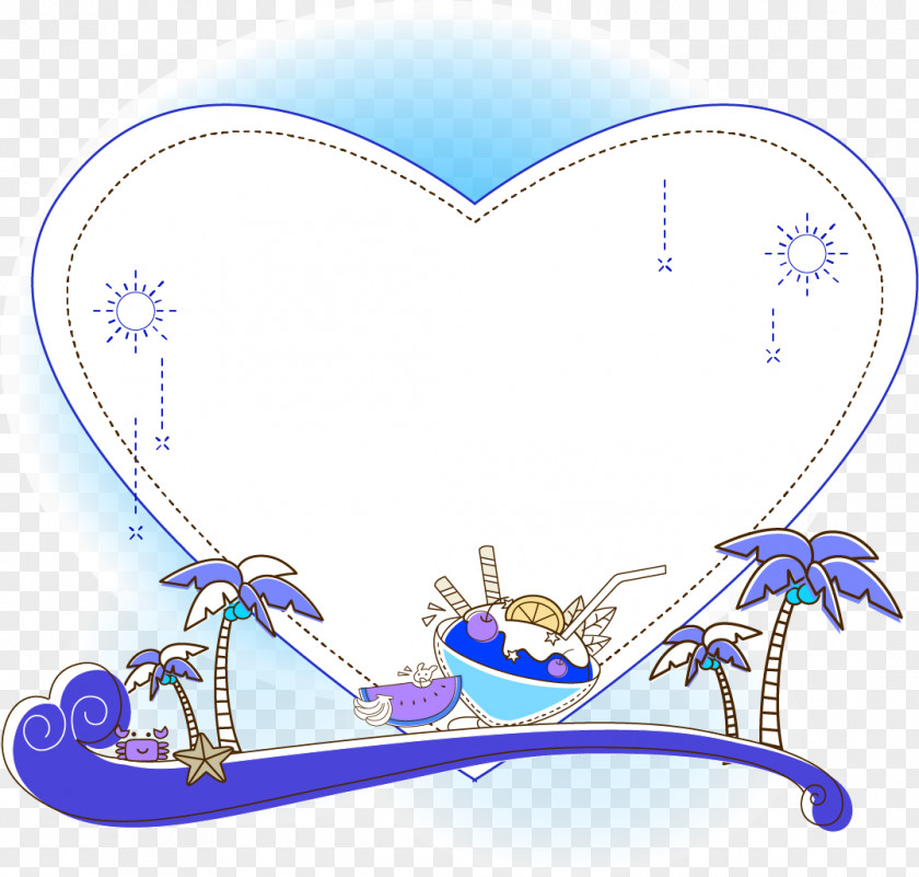 Great Blue Ocean Cartoon Coconut Poster Download PNG