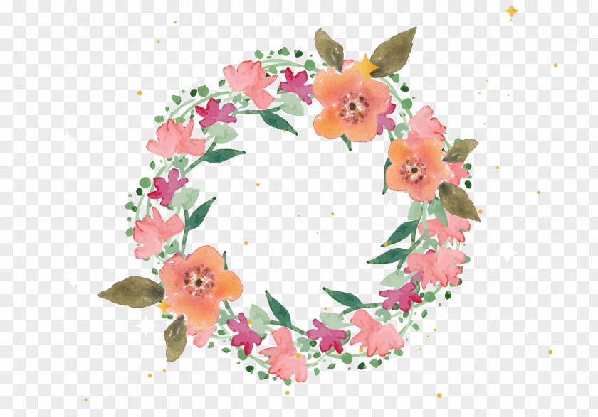 Pink Flower Wreath PNG