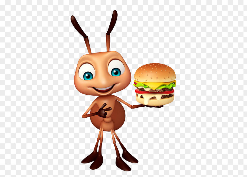 The Ants With Hamburger Illustration PNG