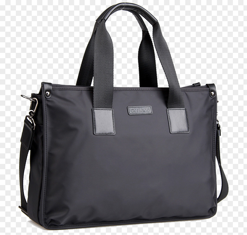 Black Business Backpack Tote Bag Handbag Baggage Leather PNG