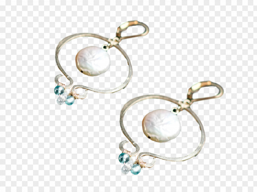 Moon Goddess Pearl Earring Turquoise Body Jewellery PNG