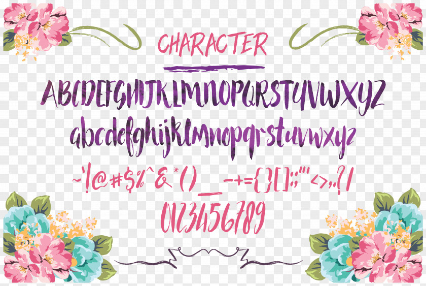Graphicriver Poster Floral Design Calligraphy Script Typeface Type Font PNG