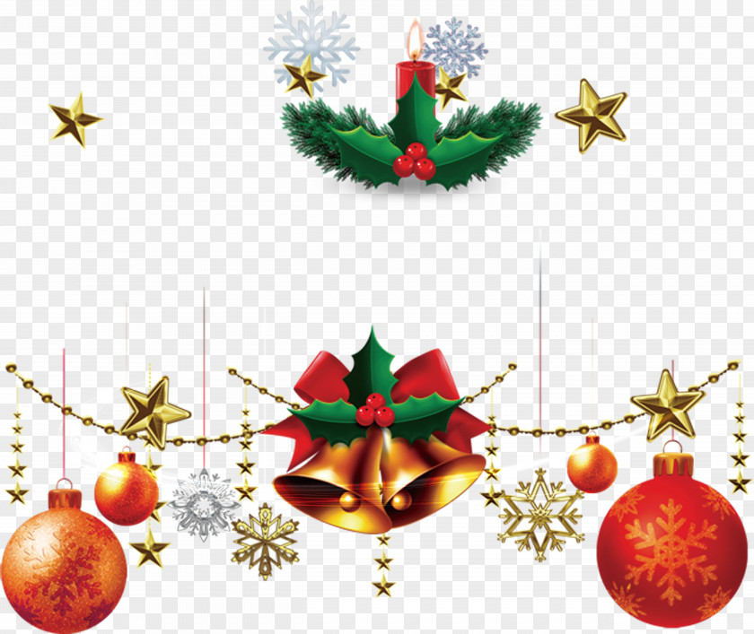 Bell Hanging On Colorful Balloons Single Candle Pattern Christmas Decoration PNG