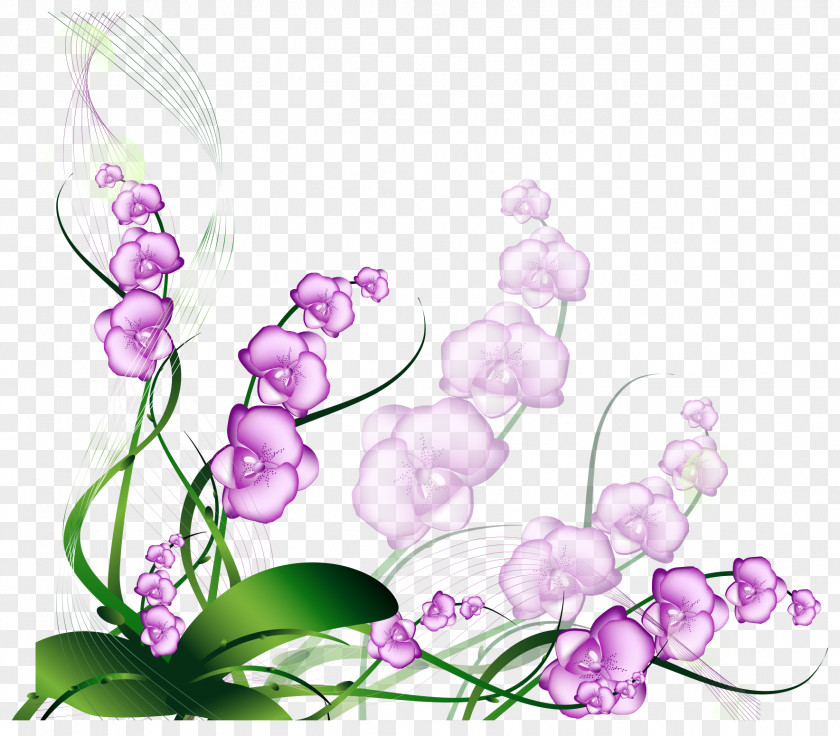 Purple Floral Decoration Vector Design Flower PNG
