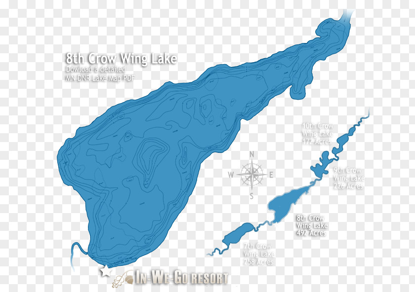 Map Crow Wing Chain Of Lakes Park Rapids Eighth Lake PNG