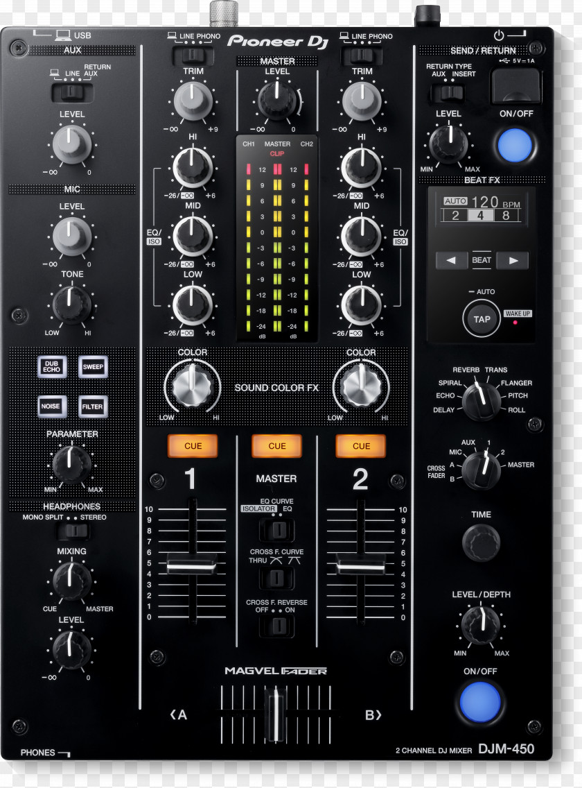Mixer DJ Pioneer DJM-450 Audio Mixers Disc Jockey PNG