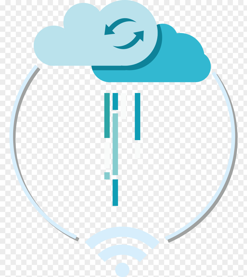Vector Clouds With A Wireless Network Computer PNG