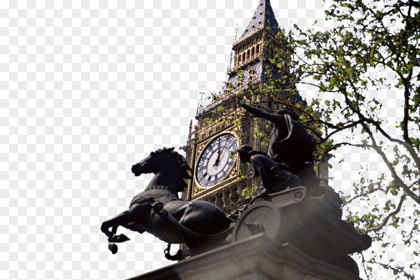 Big Ben And Horse Palace Of Westminster Trafalgar Square London City Airport PNG