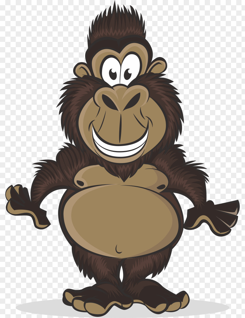 Brown Gorilla Western Ape Child Illustration PNG