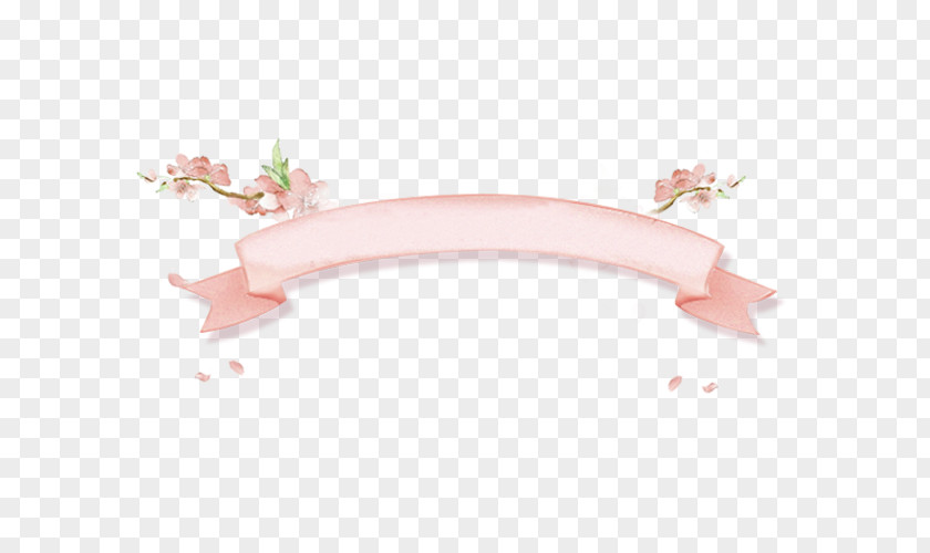 Fresh And Beautiful Ink Peach Pink Ribbon Download Angle Pattern PNG