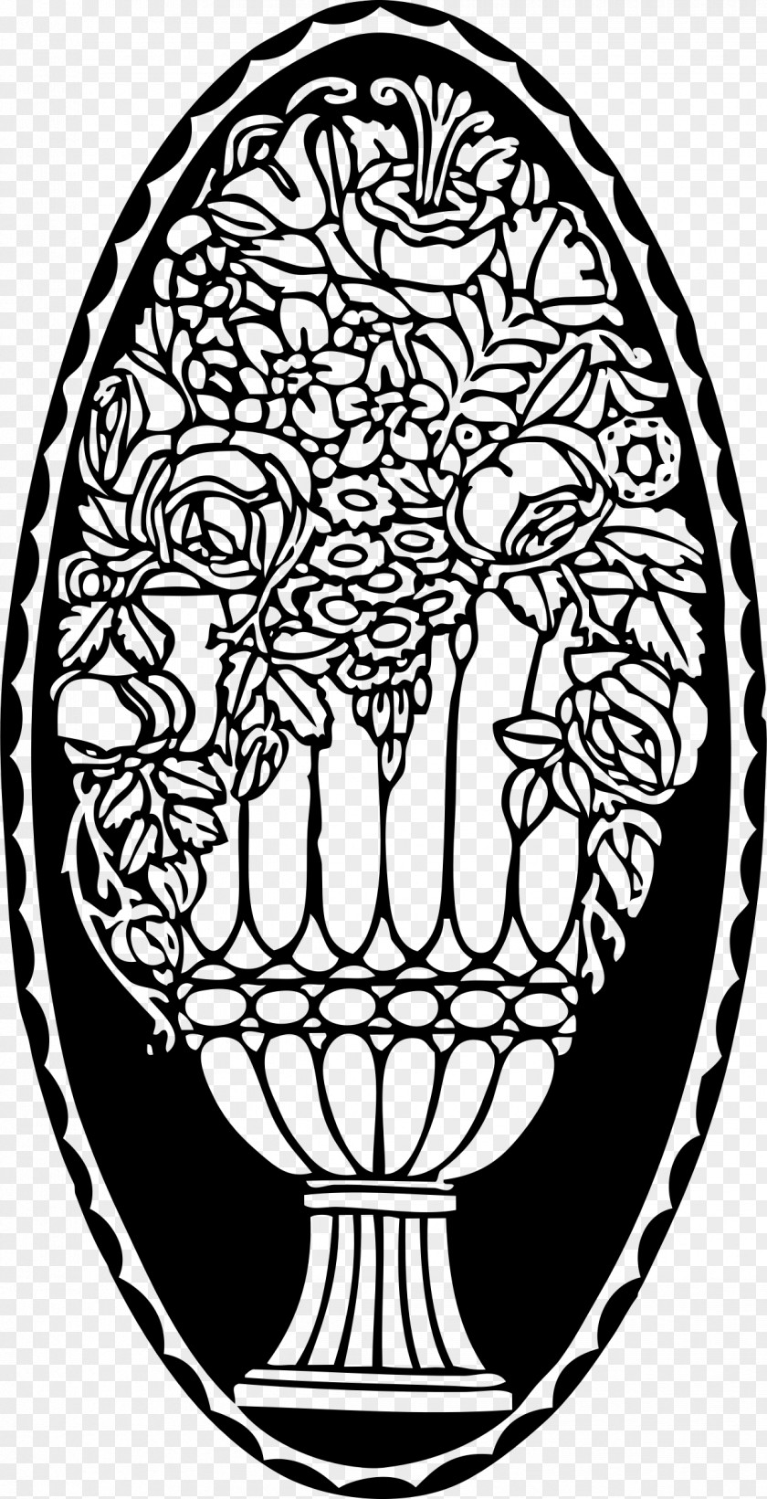 Rose Ornament Drawing Decorative Arts Vase PNG