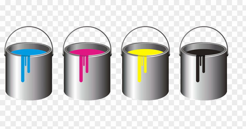 Color Paint Bucket Hewlett Packard Enterprise Ink Cartridge Printer Printing PNG