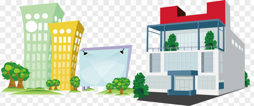 Company Office Building Cartoon Architecture PNG