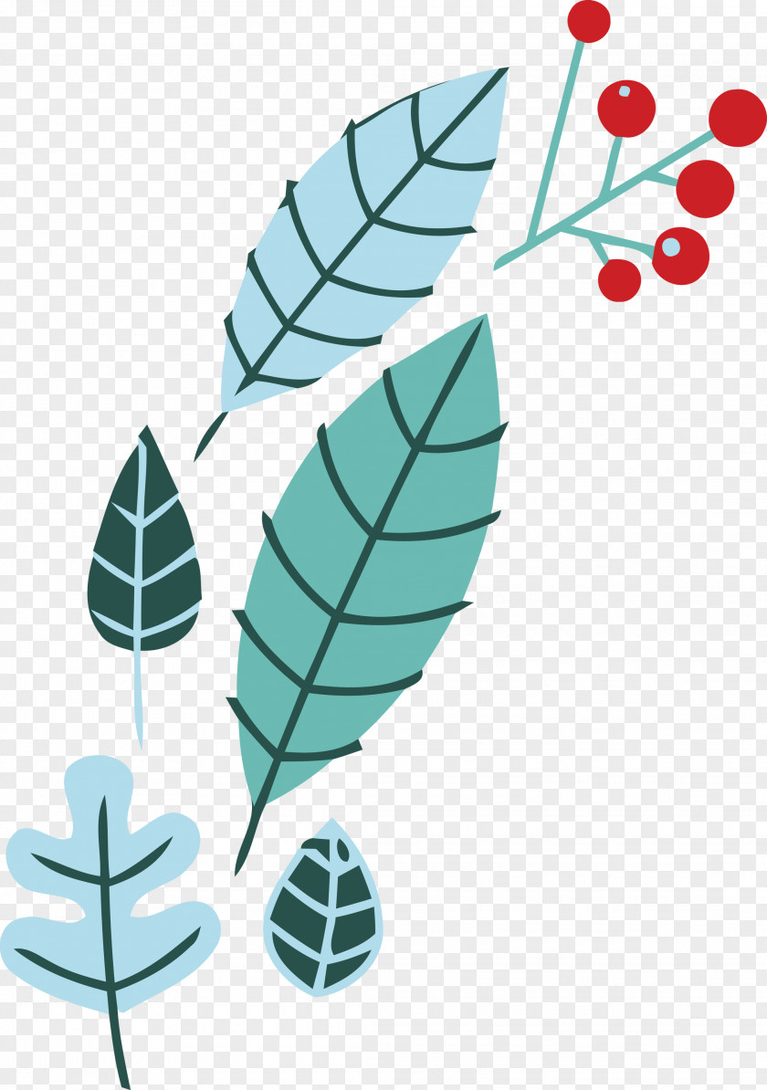 Leaf Flower Tree Line Pattern PNG