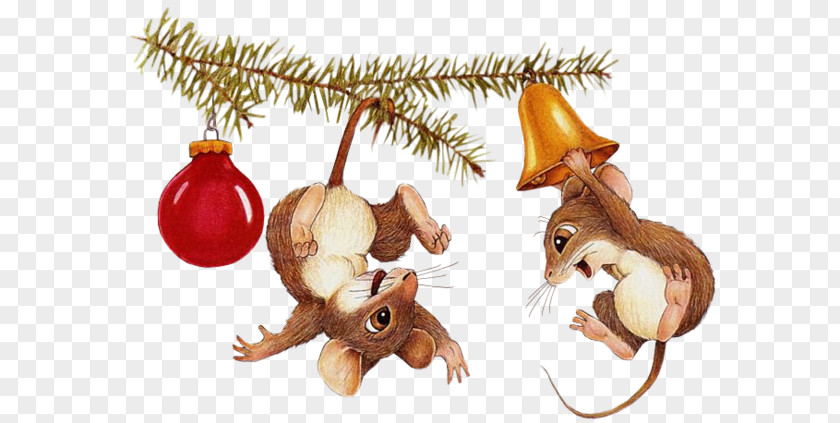 Christmas Rat Gift Clip Art PNG