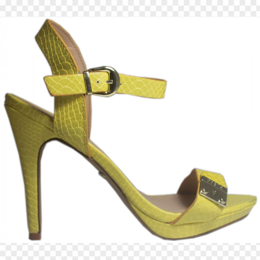 High Heel Footwear Shoe Yellow Sandal Beige PNG