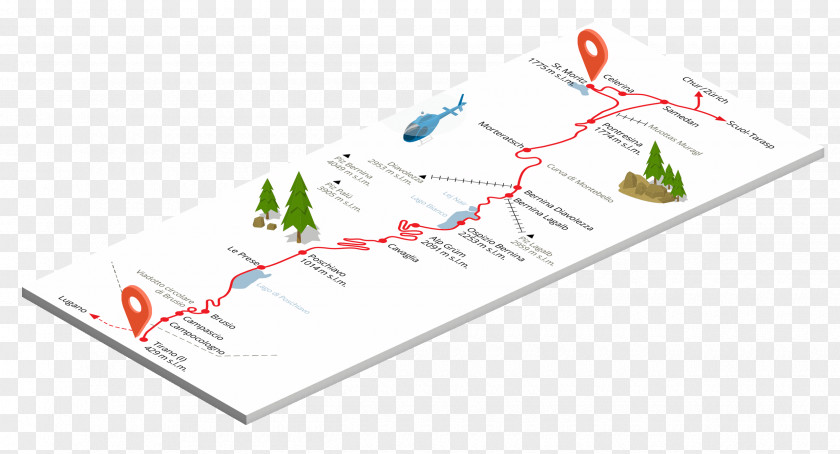 Travel Map Bernina Express Railway Pass Tirano Train PNG