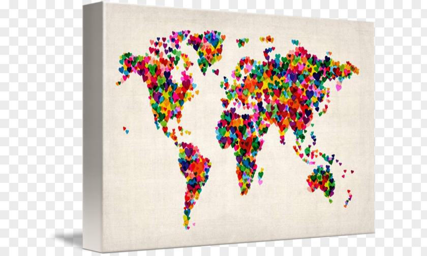 World Map Canvas Print Art PNG