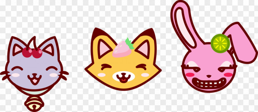 Happy Three Friends Kitten Cat Rabbit Easter Bunny Clip Art PNG