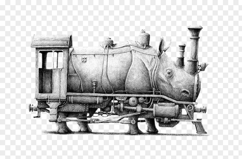 Rhino LocomotiveCreative Illustration Netherlands Drawing Visual Arts PNG