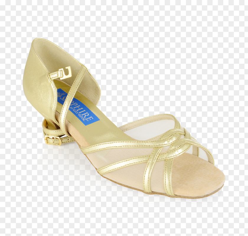 Carnation Shoe Mesh Gold Sandal PNG