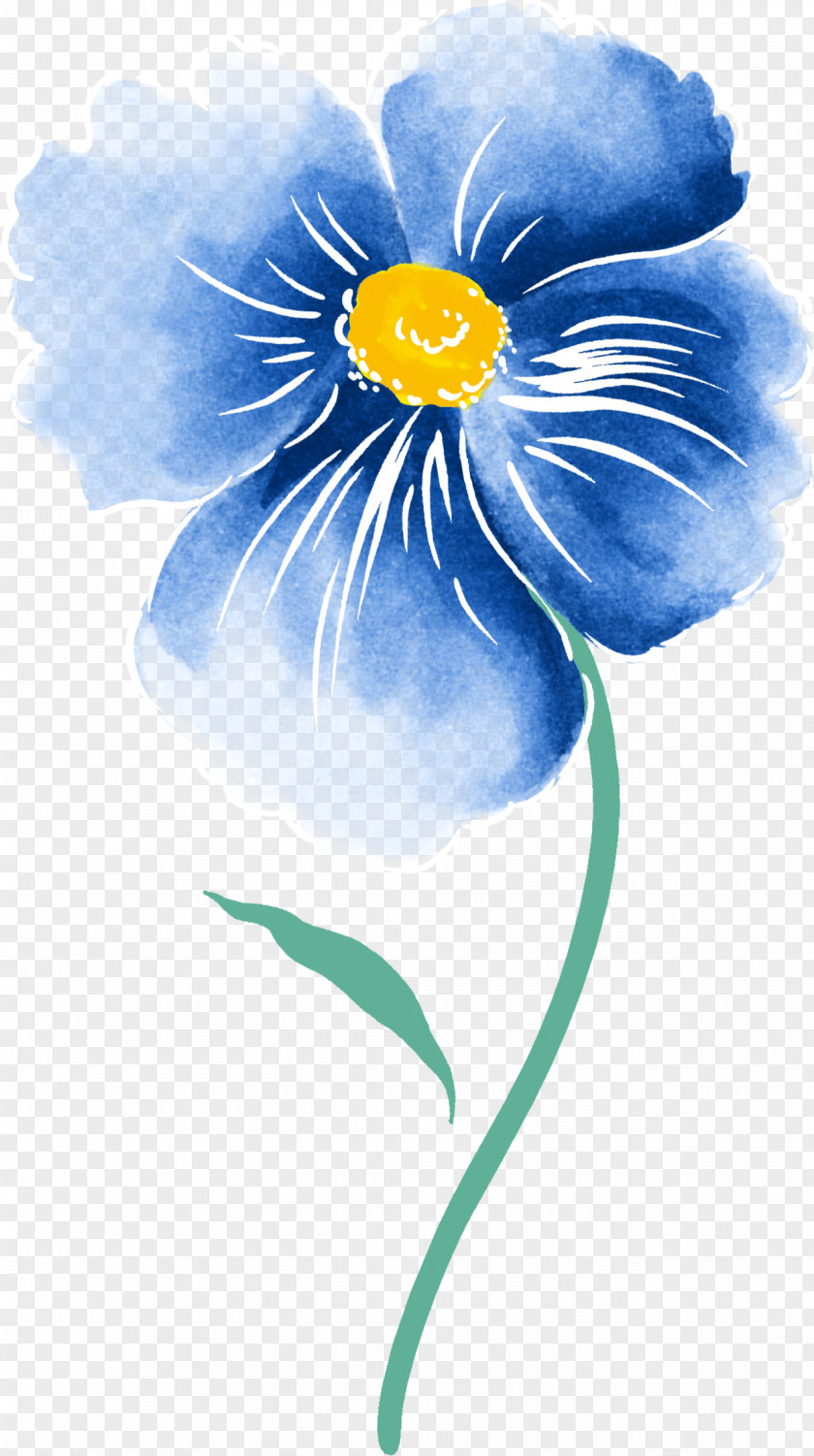 Flower Blue Watercolour Flowers Watercolor Painting Drawing PNG