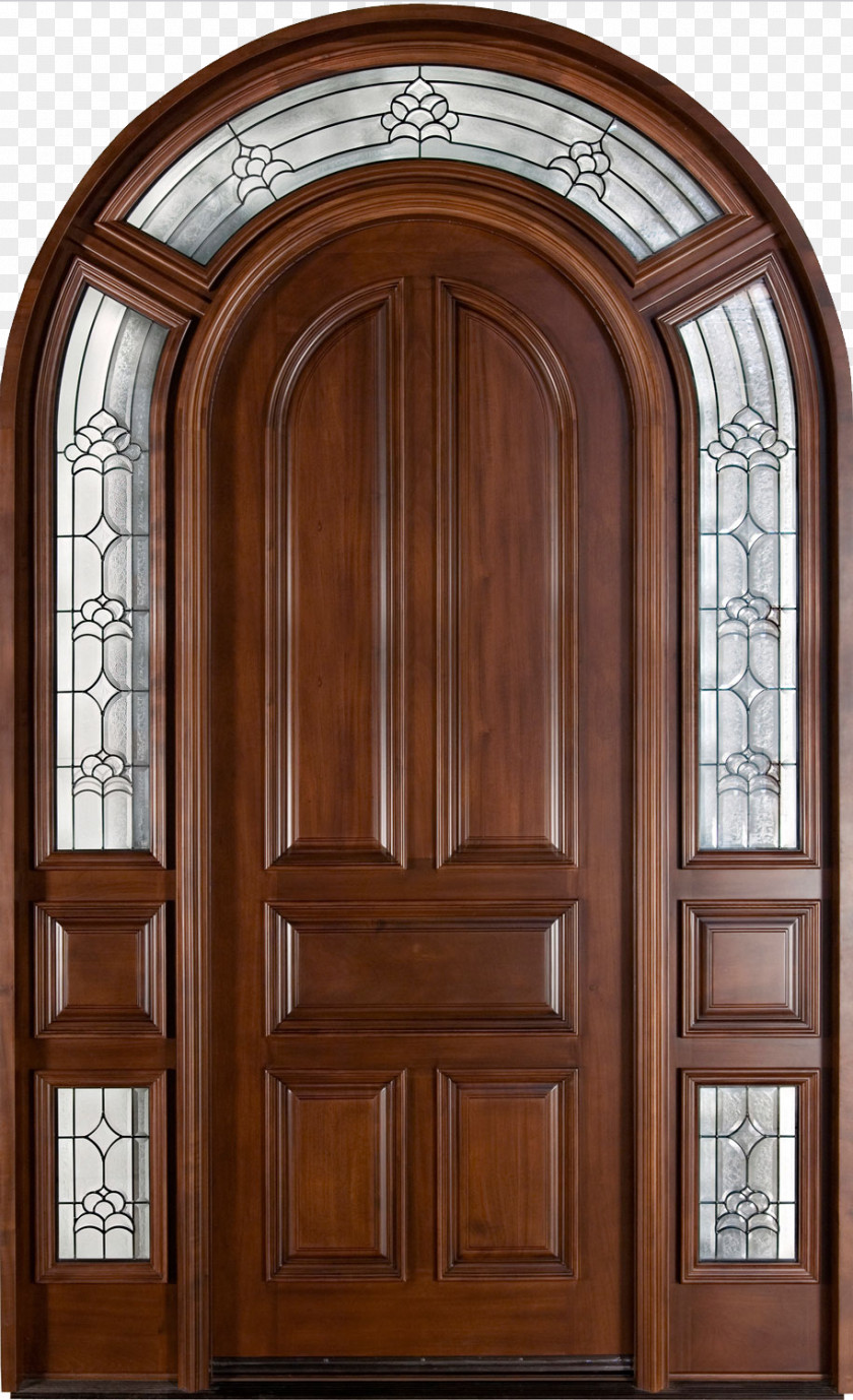 Door Window Solid Wood Mahogany PNG