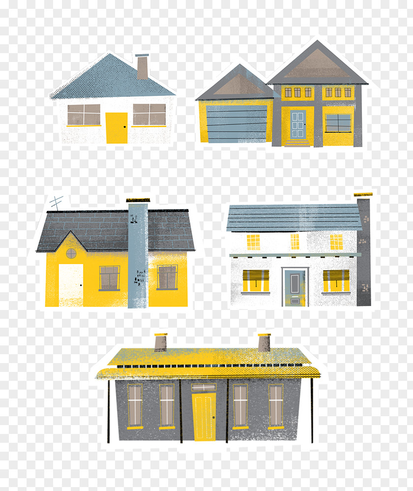 House Facade Line PNG