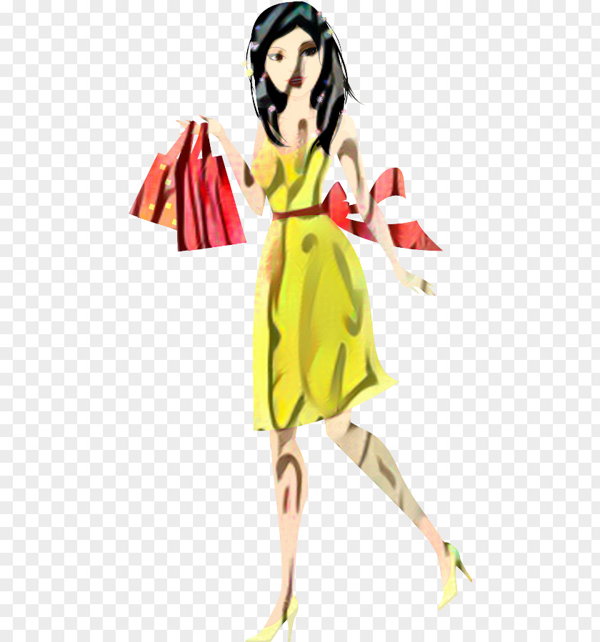 Illustration Costume Pin-up Girl Cartoon Yellow PNG