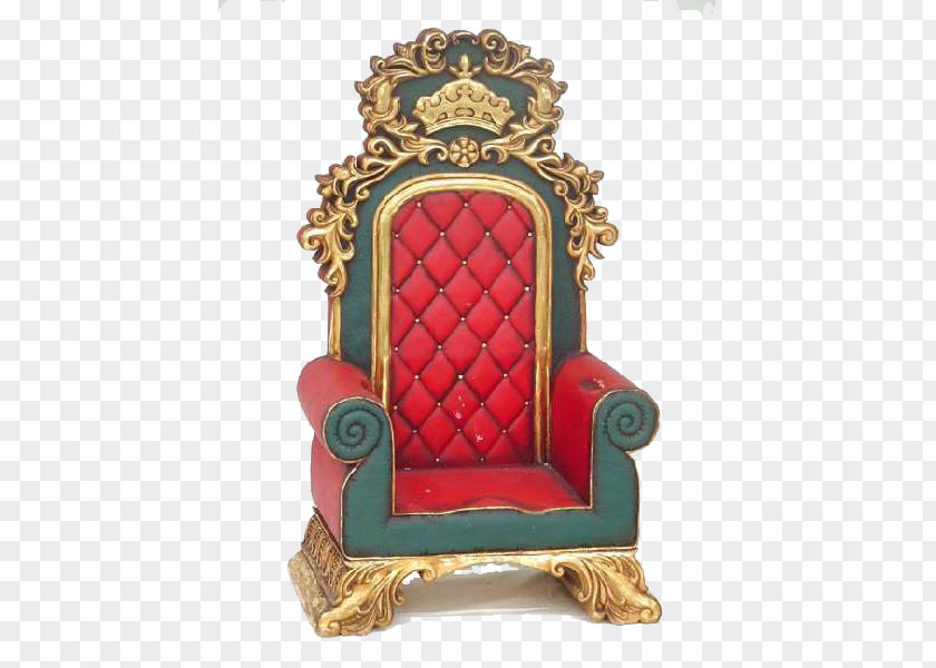 Dark Red Aristocratic Sofa Throne Christmas Tree Father Santa's Workshop Lights PNG