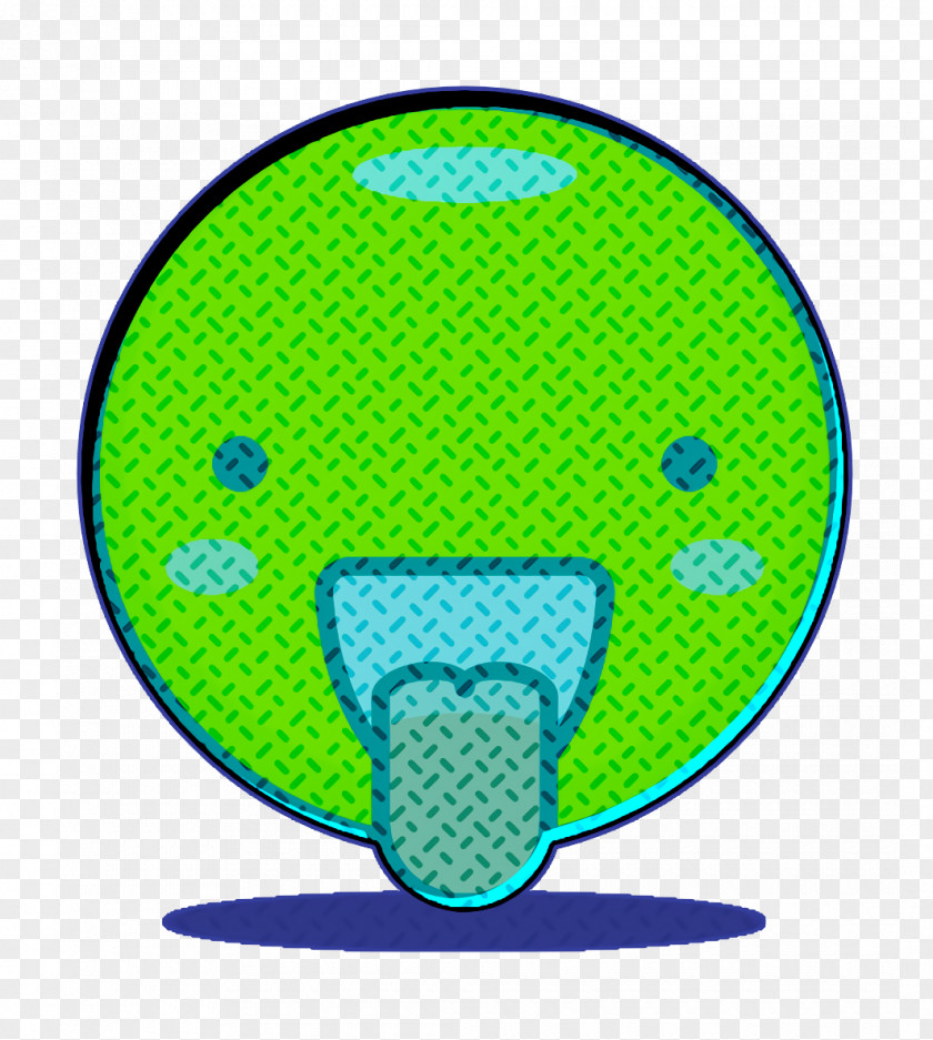 Green With Icon Face Tongue PNG
