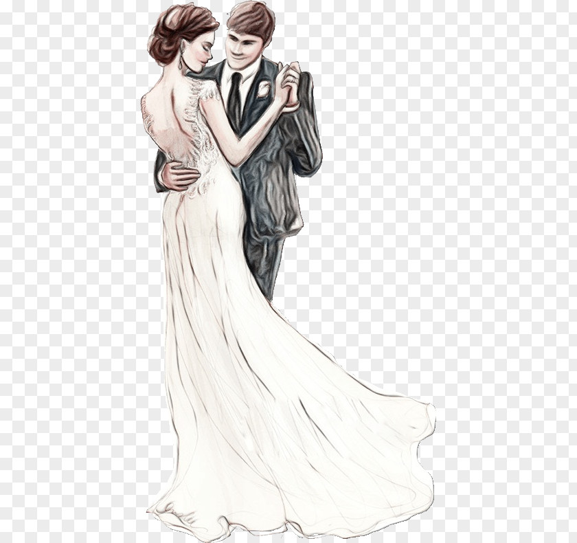 Drawing Wedding Fashion Illustration Watercolor Painting PNG