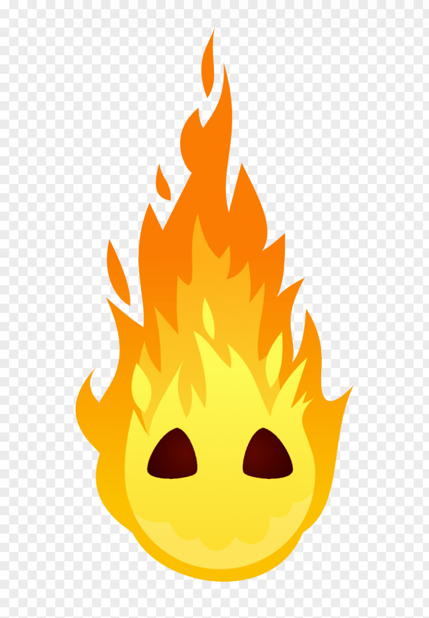Yellow Flame Smile PNG