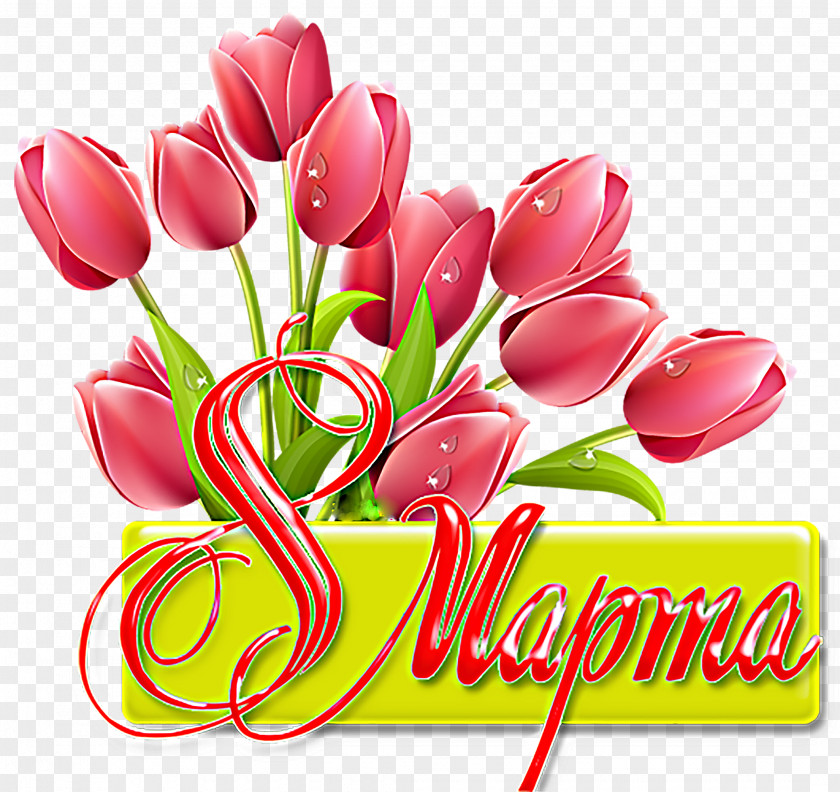 8 March Flower Bouquet Tulip Clip Art PNG