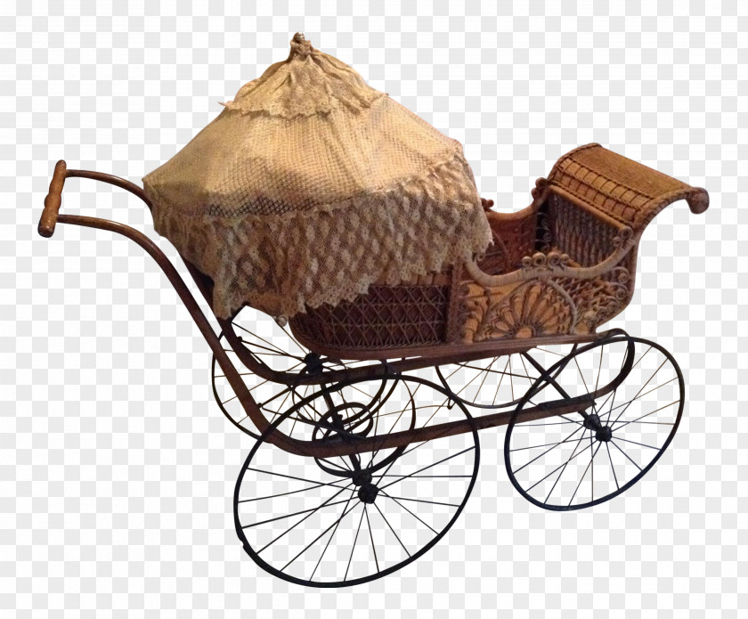 Brown Baby Carriage Transport Cart Wagon Victoria PNG