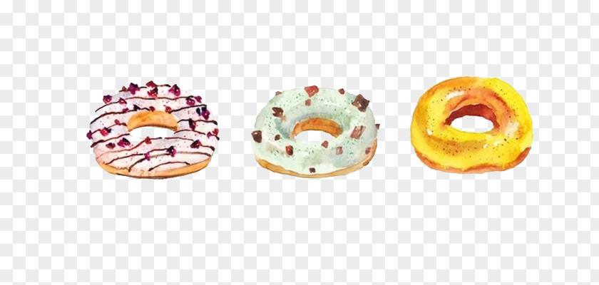 Cartoon Donut Doughnut Food Watercolor Painting Macaron Cream PNG