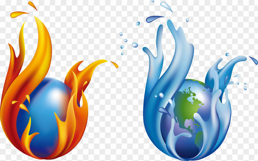 Ice And Fire Earth Water Clip Art PNG