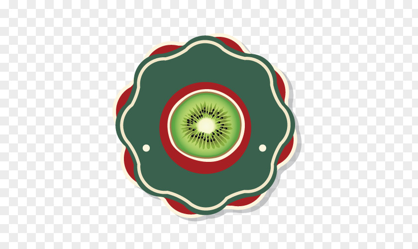 Vintage Fruit Border Kiwifruit Logo Icon PNG