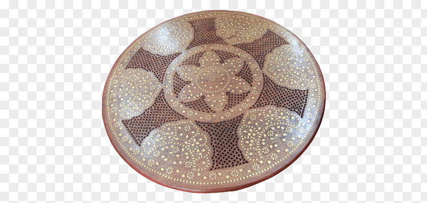 A Wooden Round Table. Tableware PNG