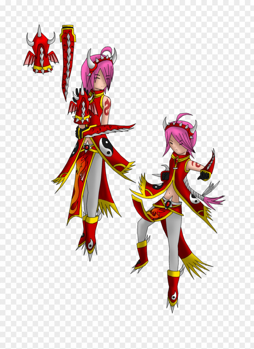 Elsword Dragon Costume Design Legendary Creature Cartoon Figurine PNG