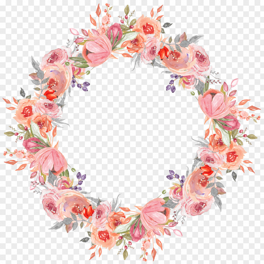 Hand-painted Garlands Wreath Flower Garland PNG