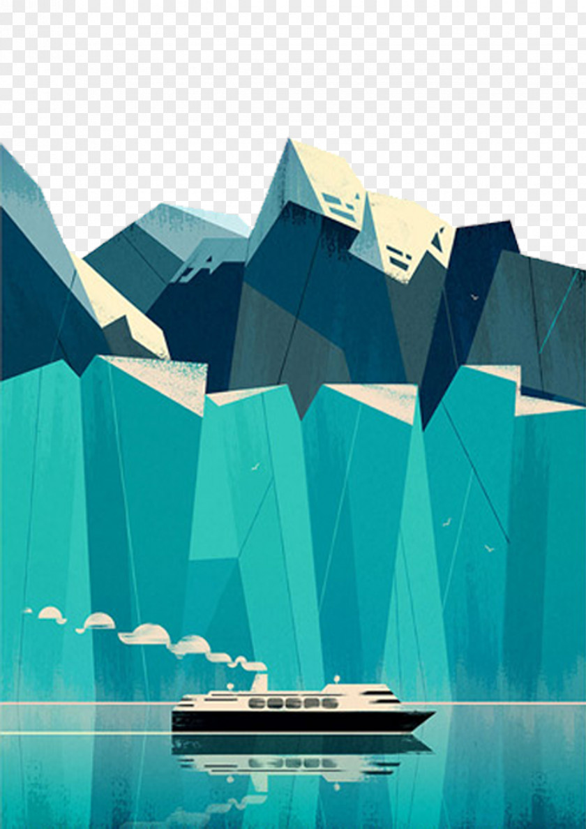 Iceberg Abstract Graphics Illustrator Poster Graphic Design Illustration PNG