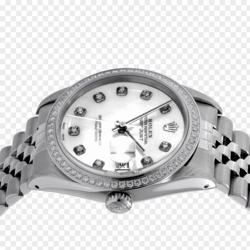 Metal Bezel Silver Watch Strap PNG