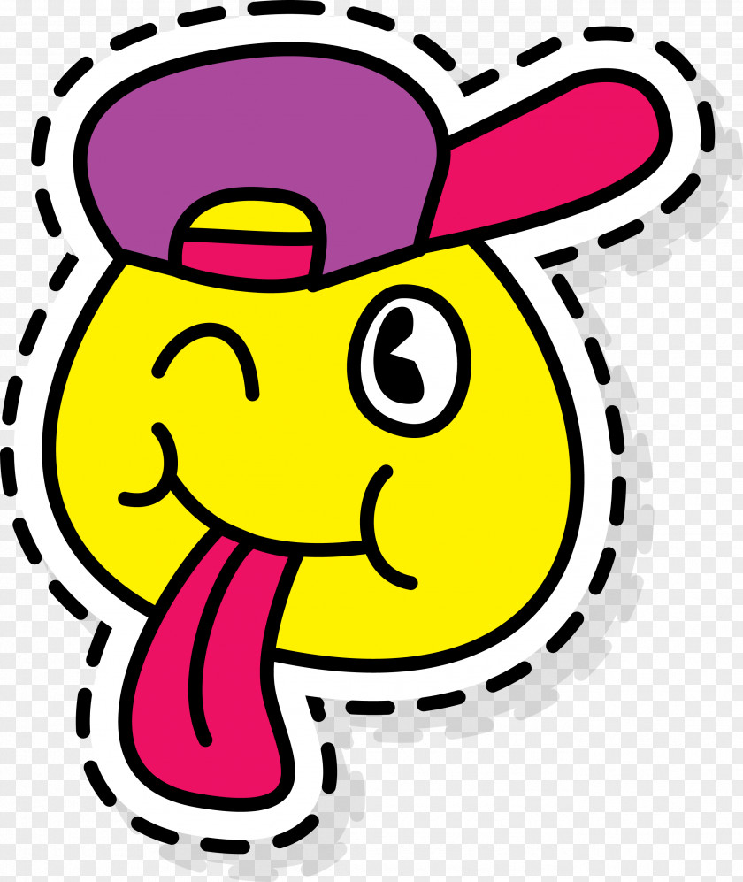 Cartoon Tongue Sticker Paper Clip Art PNG