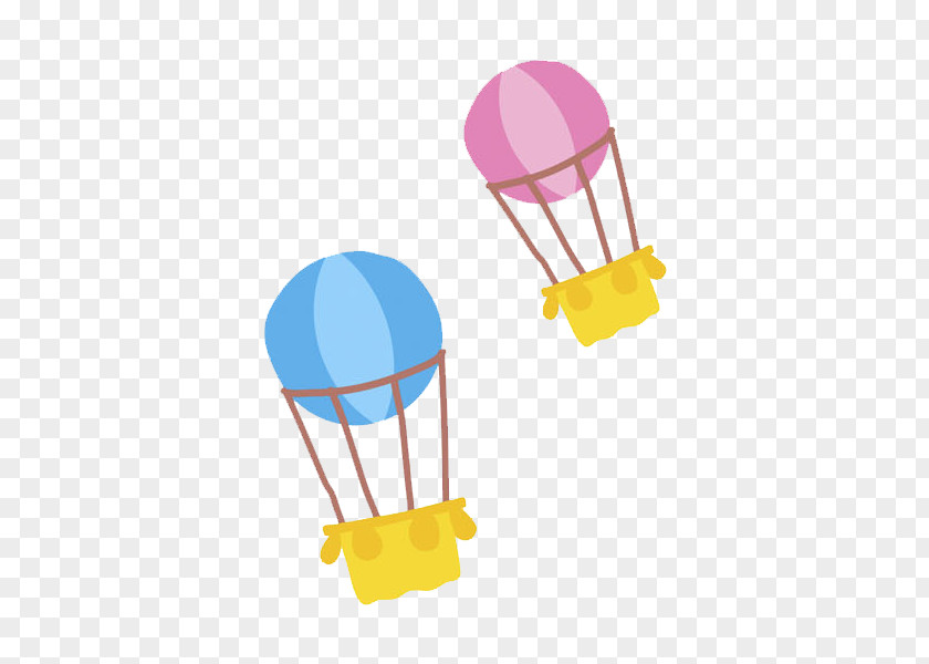 Colored Parachute Hot Air Balloon PNG