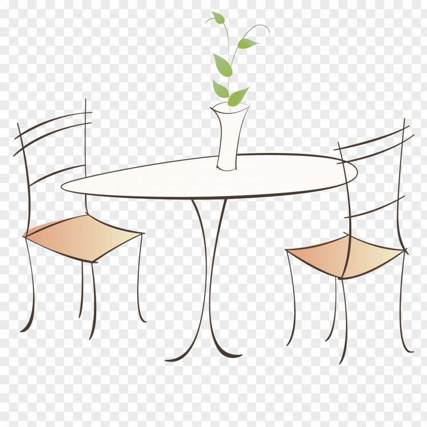 Hand-painted Tables And Chairs Table Chair PNG