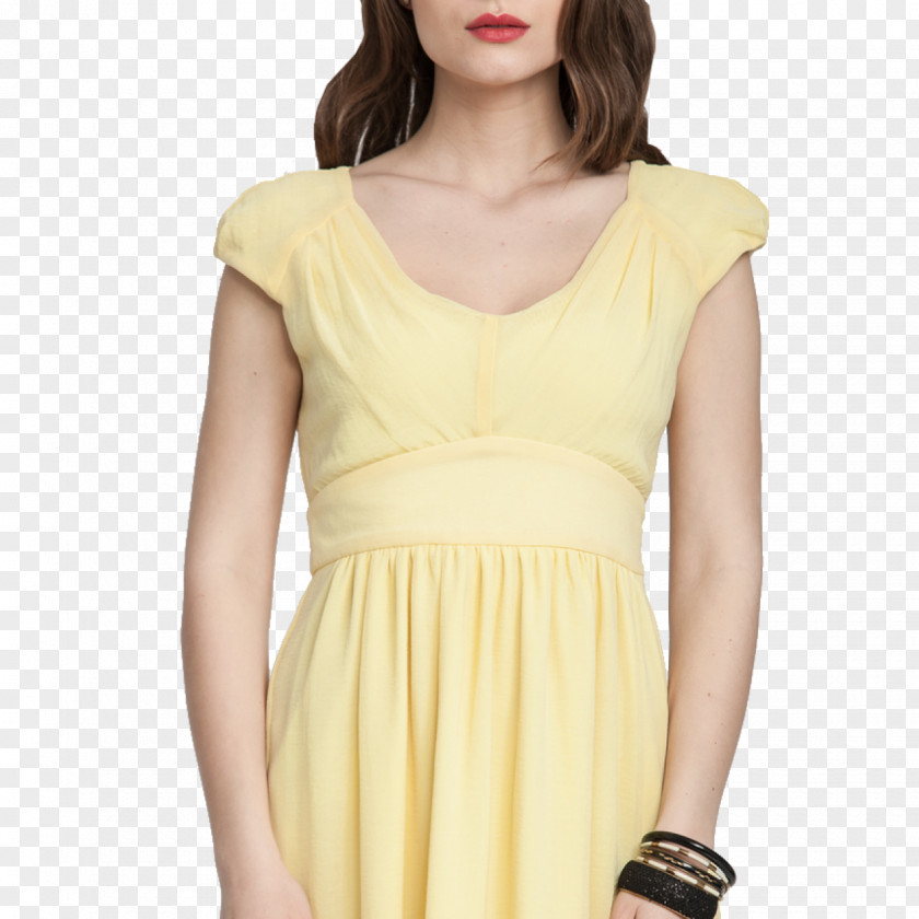 Voal Cocktail Dress Sleeve Yellow Gown PNG