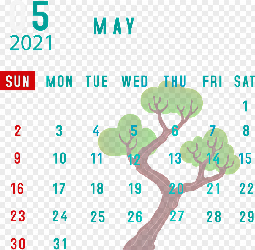 May 2021 Calendar PNG