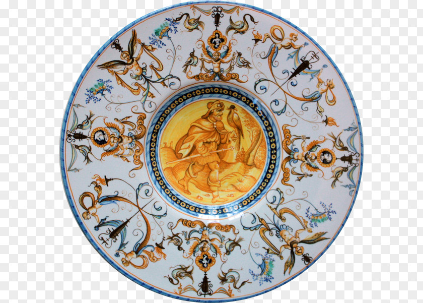 Plate Renaissance Grotesque Putto Ceramic PNG